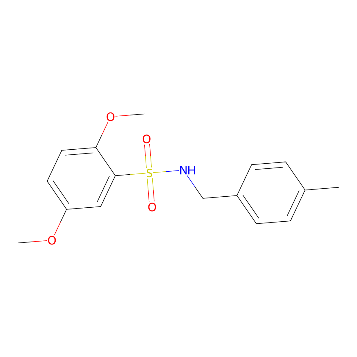 2,5-dimethoxy-N-(4-methylbenzyl)benzenesulfonamide molecular structure, CAS 693796-19-9