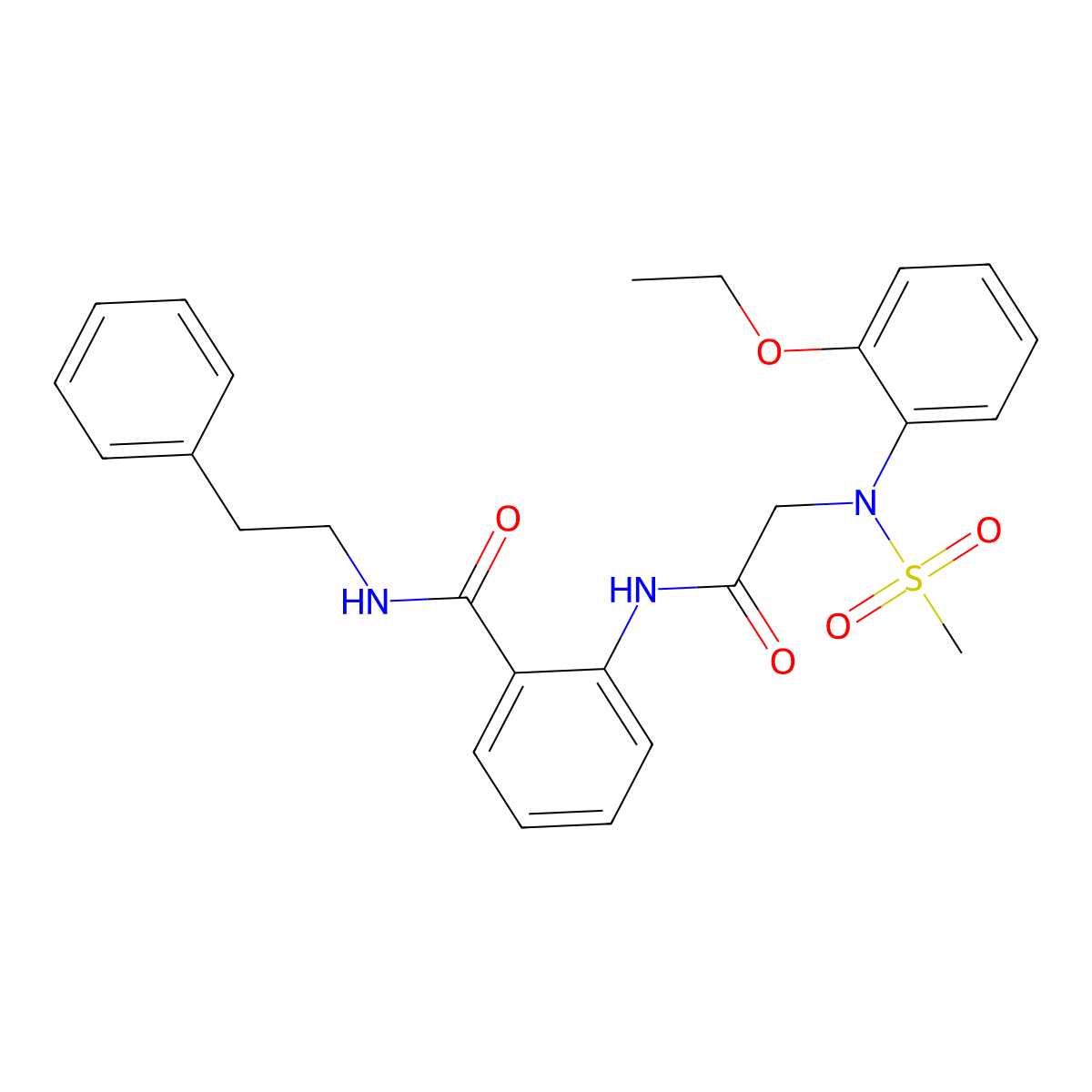 2-{[N-(2-ethoxyphenyl)-N-(methylsulfonyl)glycyl]amino}-N-(2-phenylethyl)benzamide molecular structure, CAS 693796-28-0
