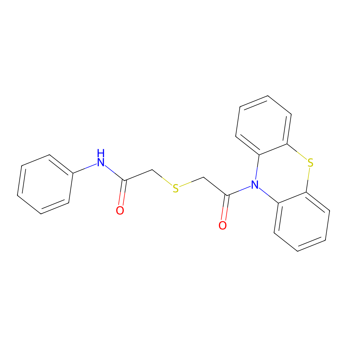 2-(2-oxo-2-phenothiazin-10-ylethyl)sulfanyl-N-phenylacetamide molecular structure, CAS 693796-57-5