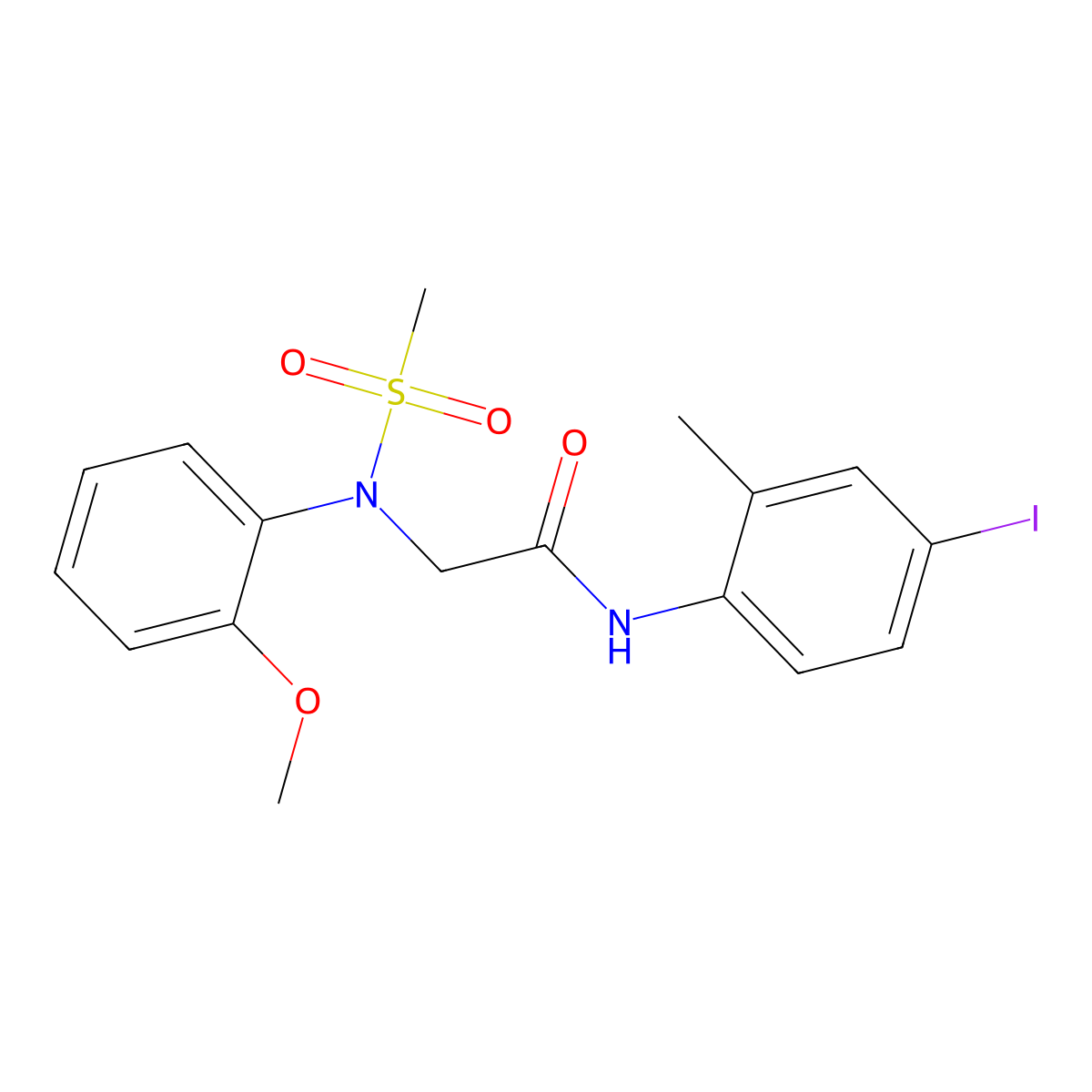N-(4-iodo-2-methylphenyl)-2-(2-methoxy-N-methylsulfonylanilino)acetamide molecular structure, CAS 693796-65-5