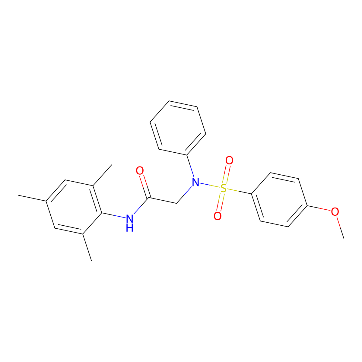 2-(N-(4-methoxyphenyl)sulfonylanilino)-N-(2,4,6-trimethylphenyl)acetamide molecular structure, CAS 693796-71-3