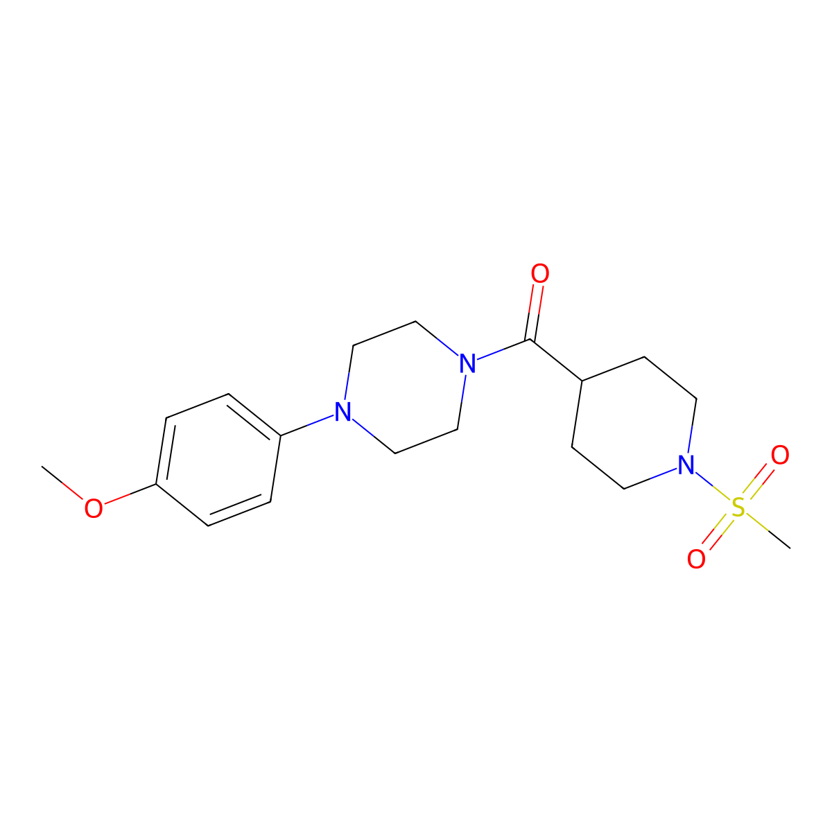 [4-(4-Methoxyphenyl)piperazin-1-yl]-(1-methylsulfonylpiperidin-4-yl)methanone molecular structure, CAS 693796-83-7