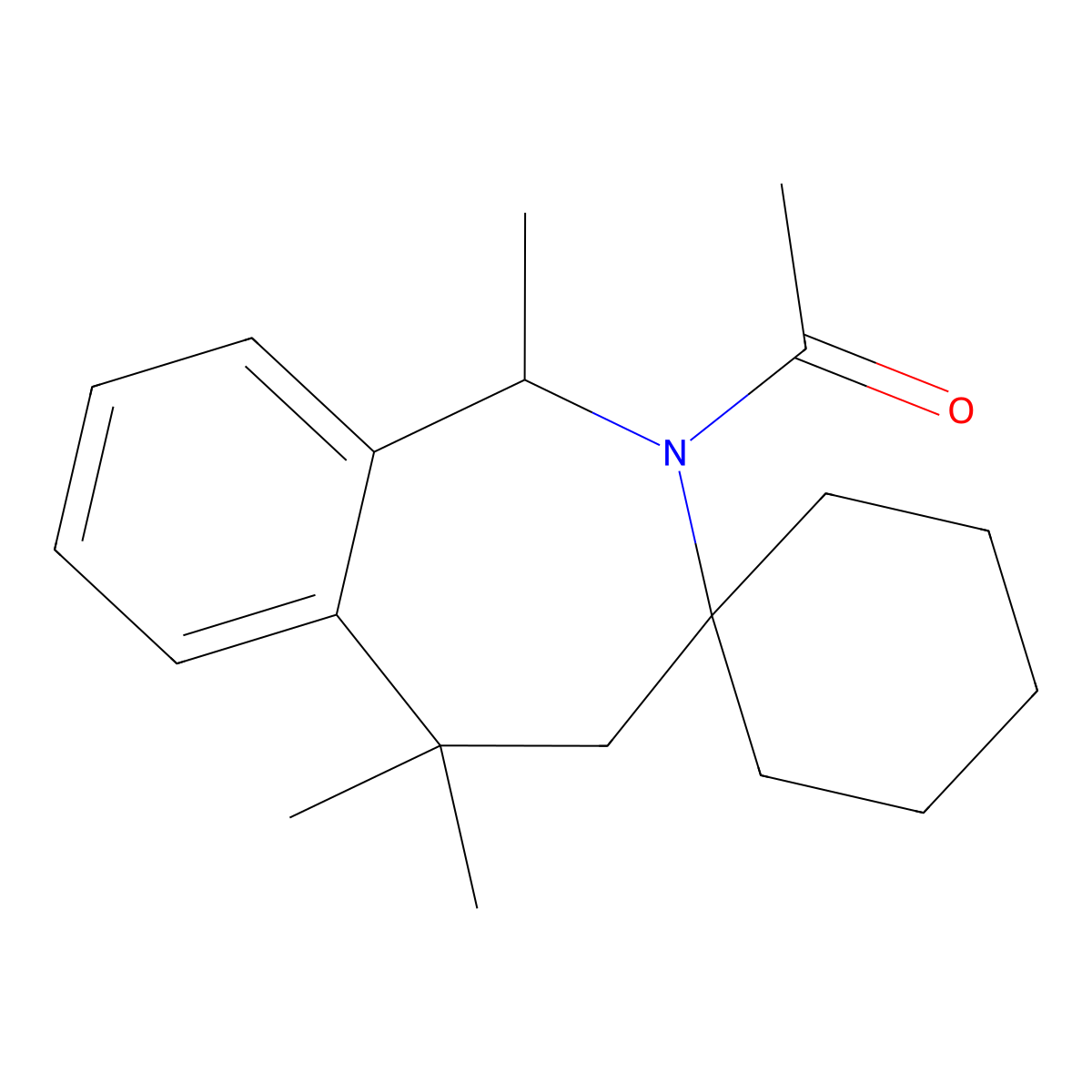1-(1,5,5-Trimethylspiro[1,4-dihydro-2-benzazepine-3,1'-cyclohexane]-2-yl)ethanone molecular structure, CAS 693796-89-3