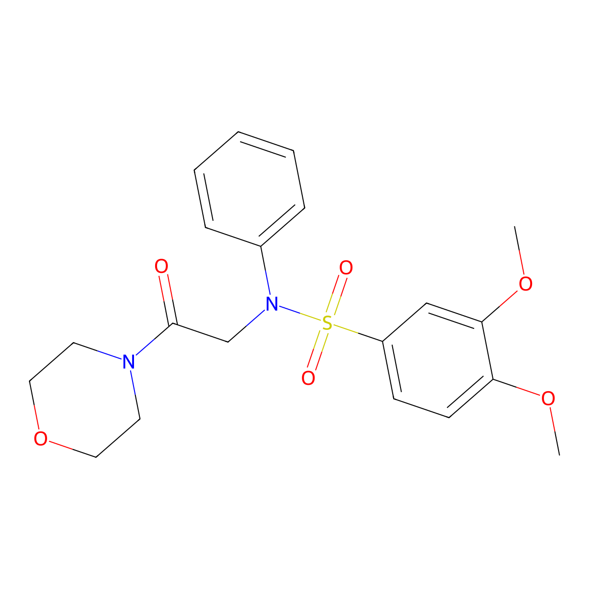 3,4-dimethoxy-N-(2-morpholin-4-yl-2-oxoethyl)-N-phenylbenzenesulfonamide molecular structure, CAS 693796-97-3