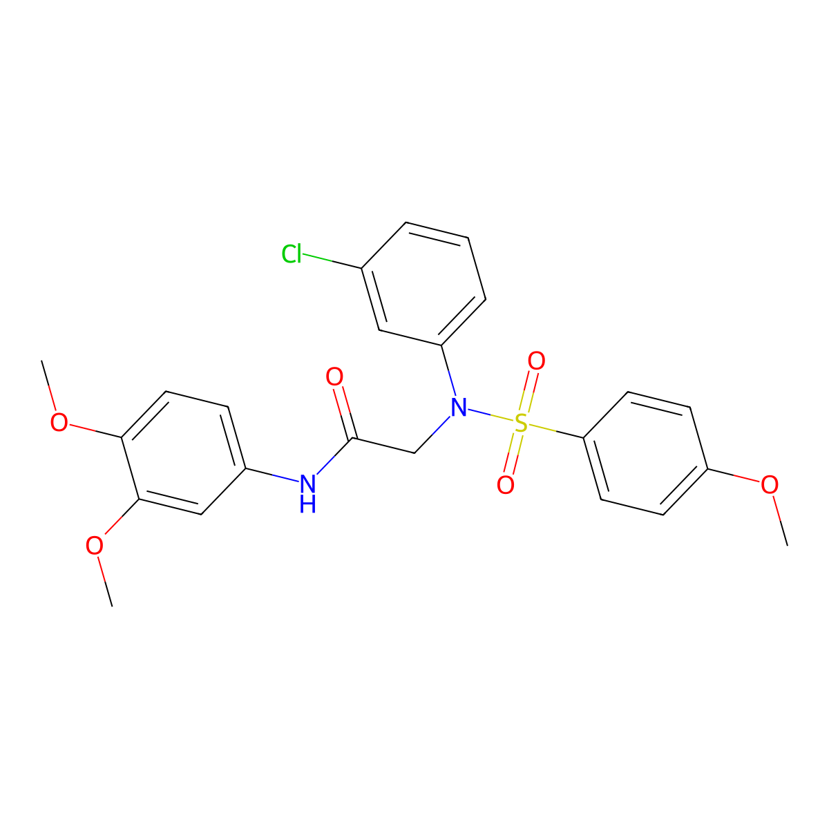 2-(3-chloro-N-(4-methoxyphenyl)sulfonylanilino)-N-(3,4-dimethoxyphenyl)acetamide molecular structure, CAS 693797-16-9