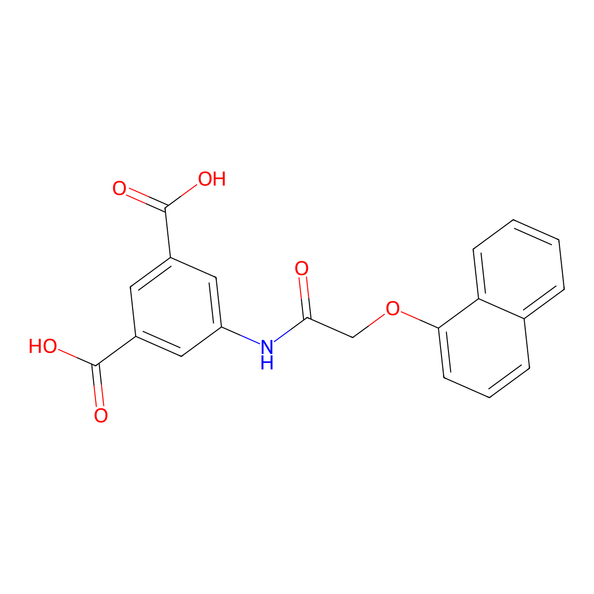 5-{[(Naphthalen-1-yloxy)acetyl]amino}benzene-1,3-dicarboxylic acid molecular structure, CAS 693797-22-7