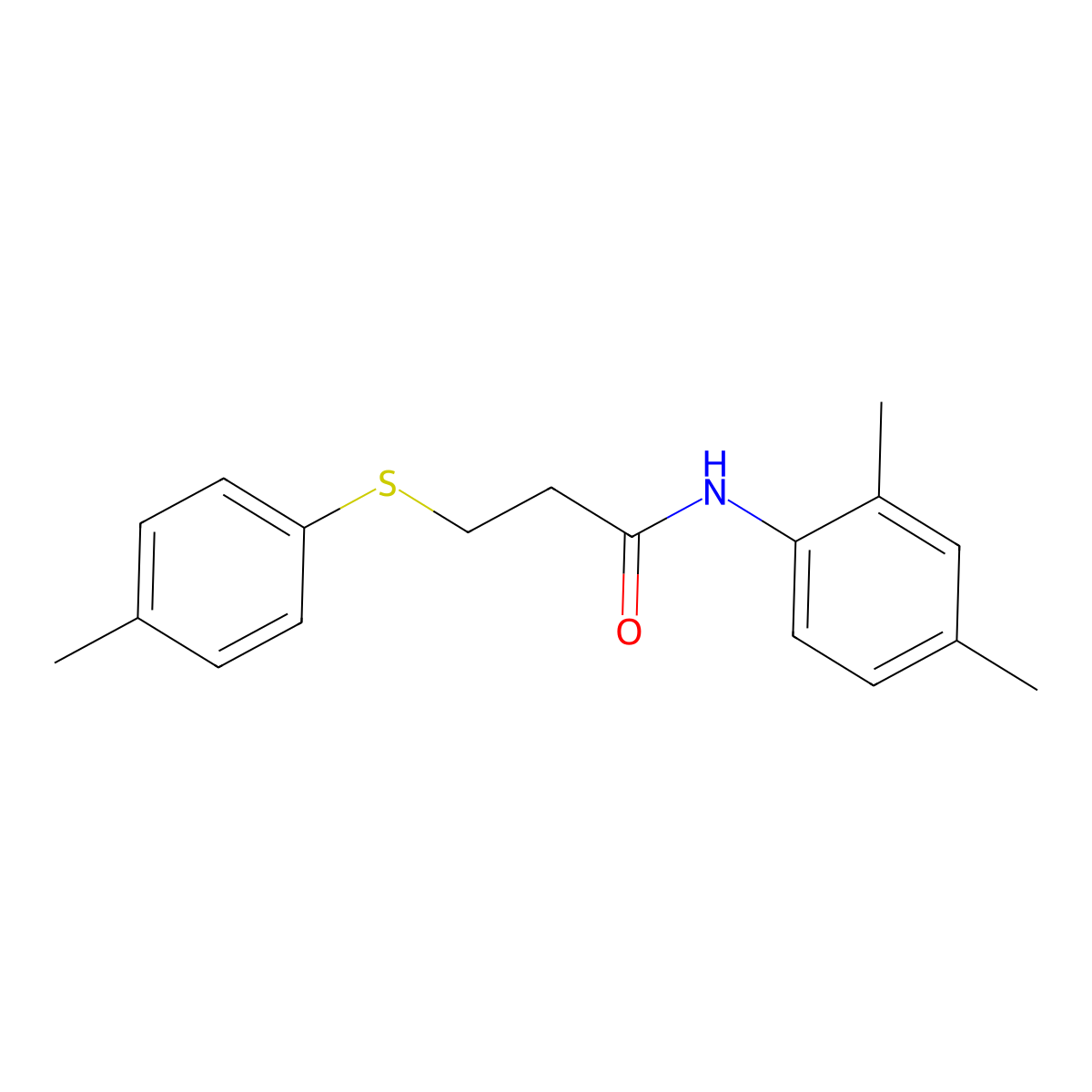 N-(2,4-dimethylphenyl)-3-(4-methylphenyl)sulfanylpropanamide molecular structure, CAS 693797-29-4