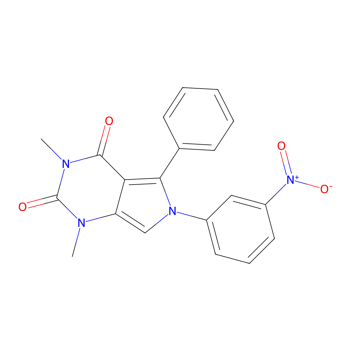 1,3-Dimethyl-6-(3-nitrophenyl)-5-phenylpyrrolo[3,4-d]pyrimidine-2,4-dione molecular structure, CAS 693797-46-5