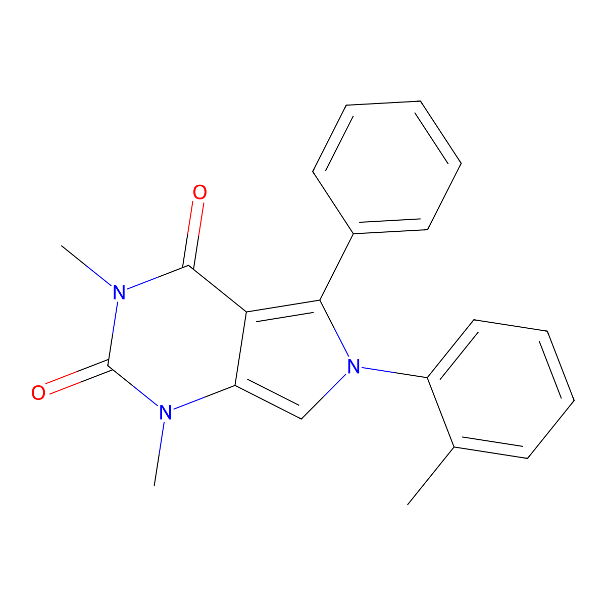 1,3-Dimethyl-6-(2-methylphenyl)-5-phenylpyrrolo[3,4-d]pyrimidine-2,4-dione molecular structure, CAS 693797-54-5