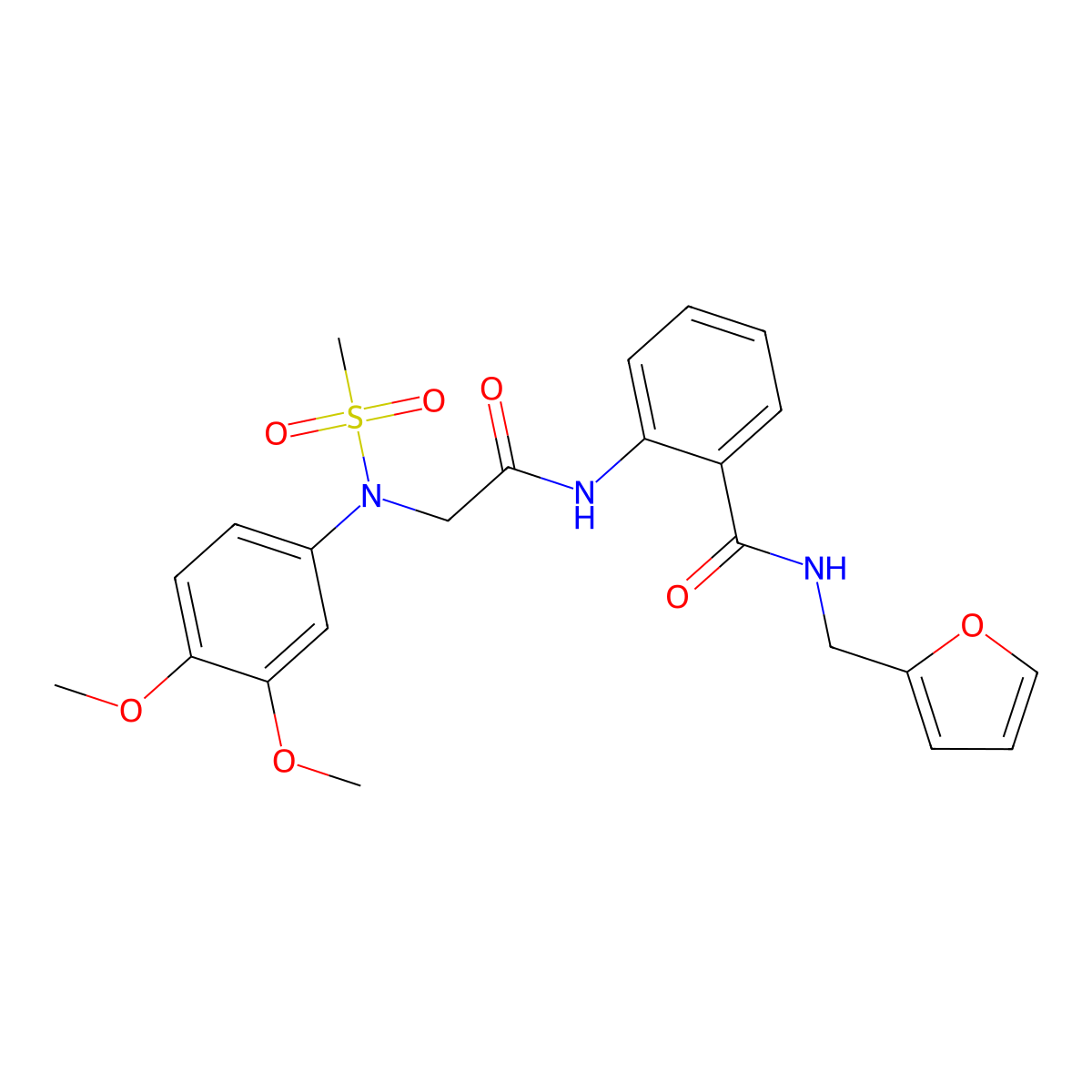 2-[[2-(3,4-dimethoxy-N-methylsulfonylanilino)acetyl]amino]-N-(furan-2-ylmethyl)benzamide molecular structure, CAS 693797-59-0