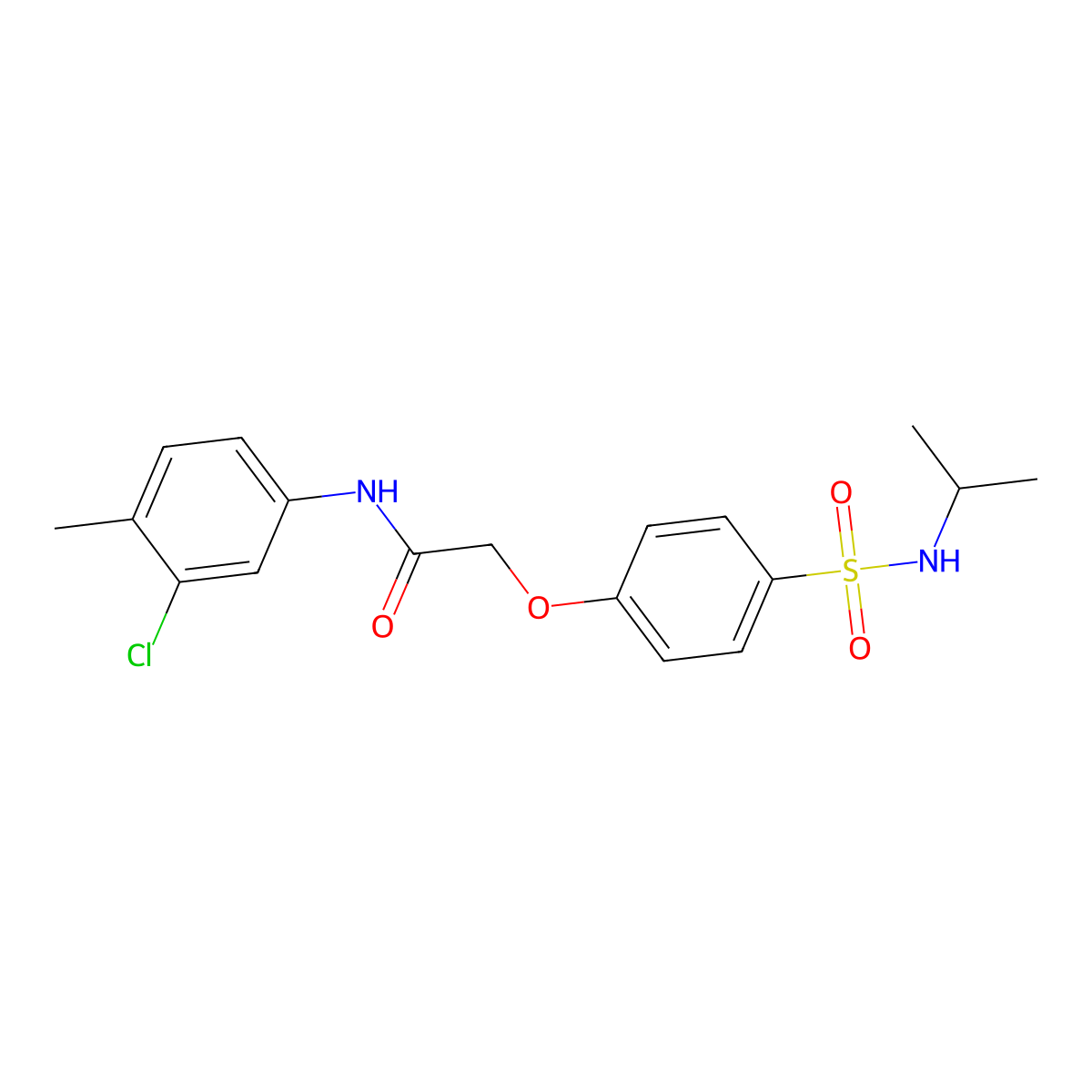 N-(3-chloro-4-methylphenyl)-2-[4-(propan-2-ylsulfamoyl)phenoxy]acetamide molecular structure, CAS 693797-63-6