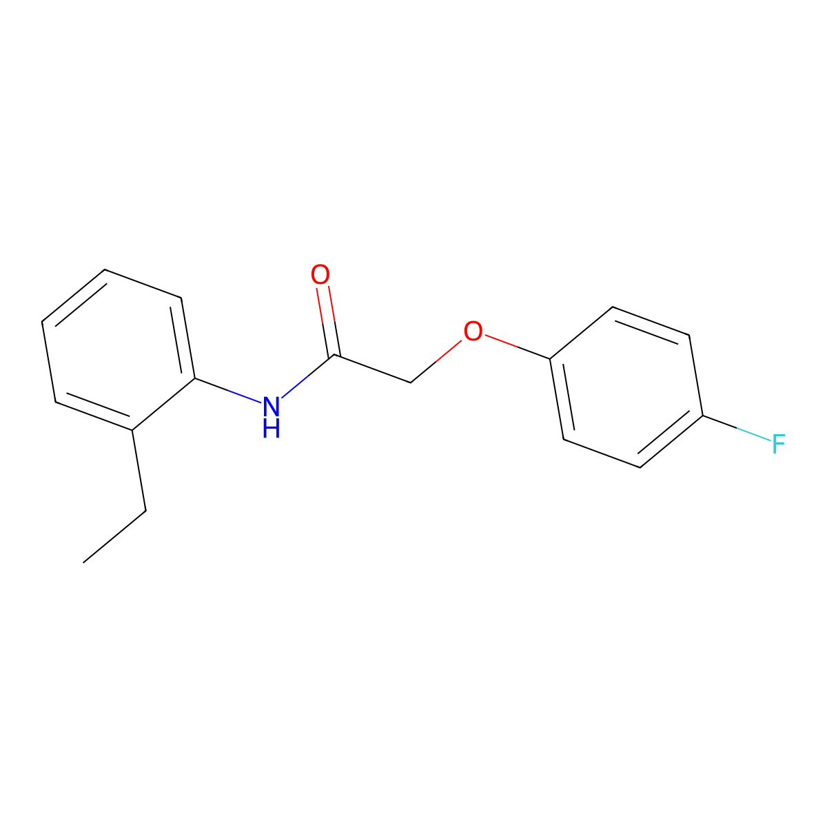N-(2-ethylphenyl)-2-(4-fluorophenoxy)acetamide molecular structure, CAS 693797-67-0