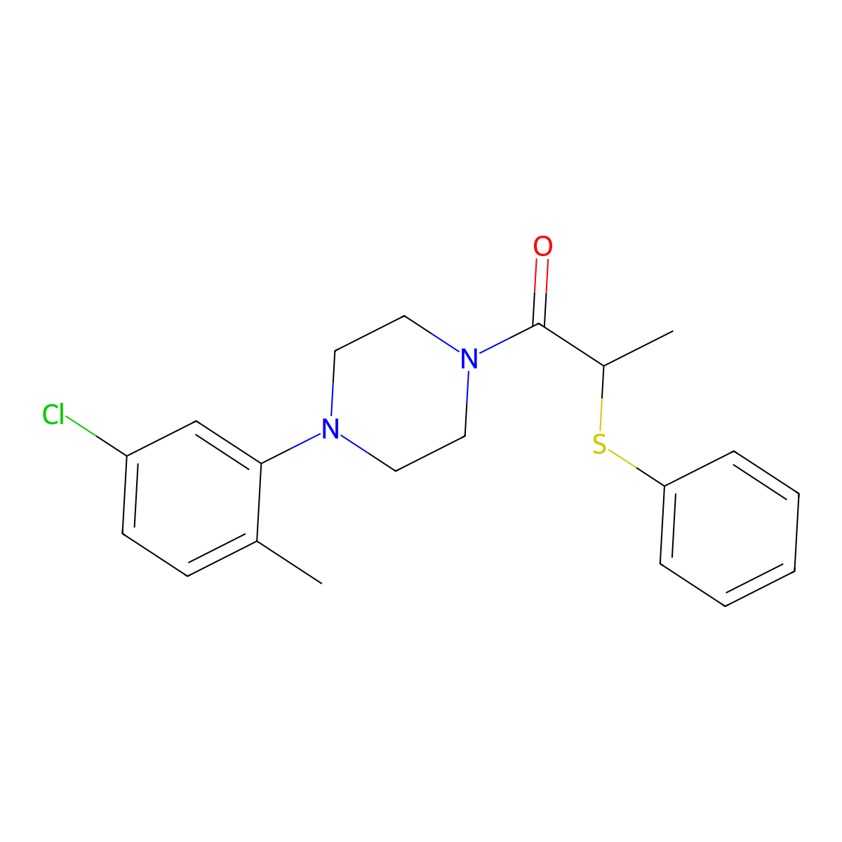 1-[4-(5-Chloro-2-methylphenyl)piperazin-1-yl]-2-phenylsulfanylpropan-1-one molecular structure, CAS 693797-70-5