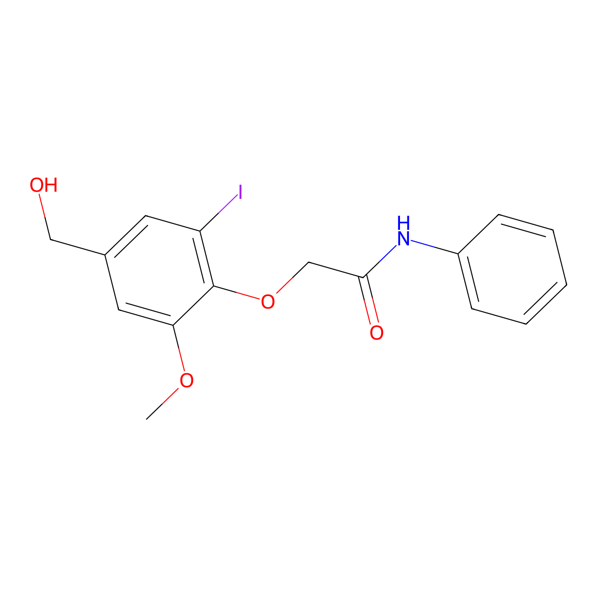 2-[4-(hydroxymethyl)-2-iodo-6-methoxyphenoxy]-N-phenylacetamide molecular structure, CAS 693797-77-2