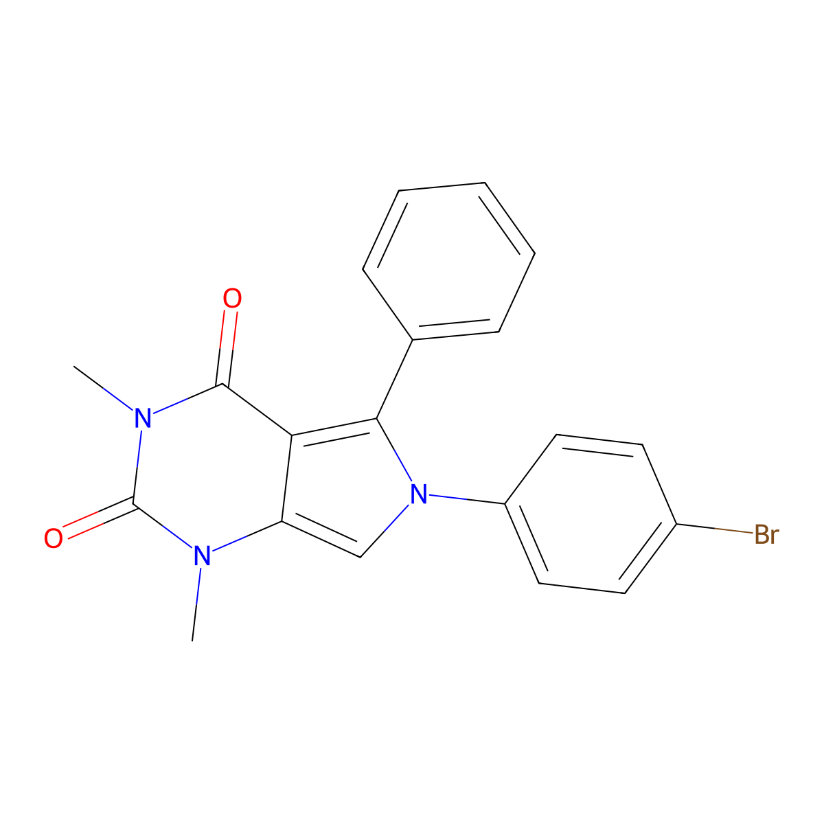 6-(4-Bromophenyl)-1,3-dimethyl-5-phenylpyrrolo[3,4-d]pyrimidine-2,4-dione molecular structure, CAS 693797-94-3