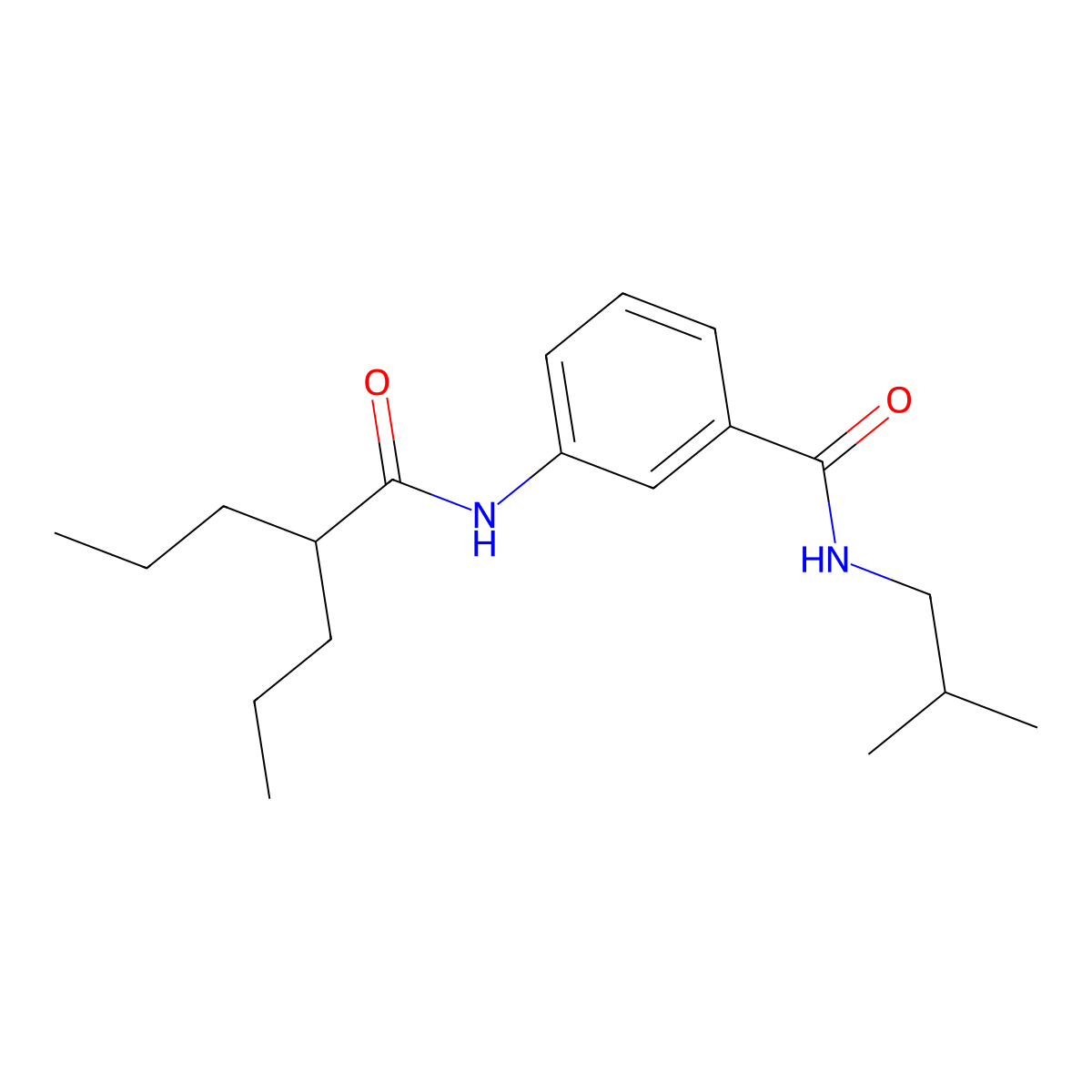 N-(2-methylpropyl)-3-(2-propylpentanoylamino)benzamide molecular structure, CAS 693797-95-4