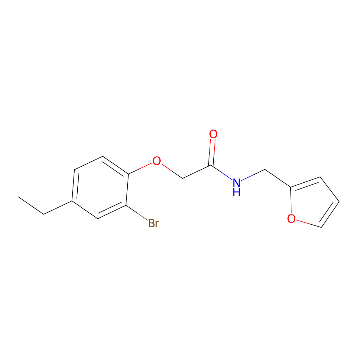 2-(2-bromo-4-ethylphenoxy)-N-(furan-2-ylmethyl)acetamide molecular structure, CAS 693798-12-8