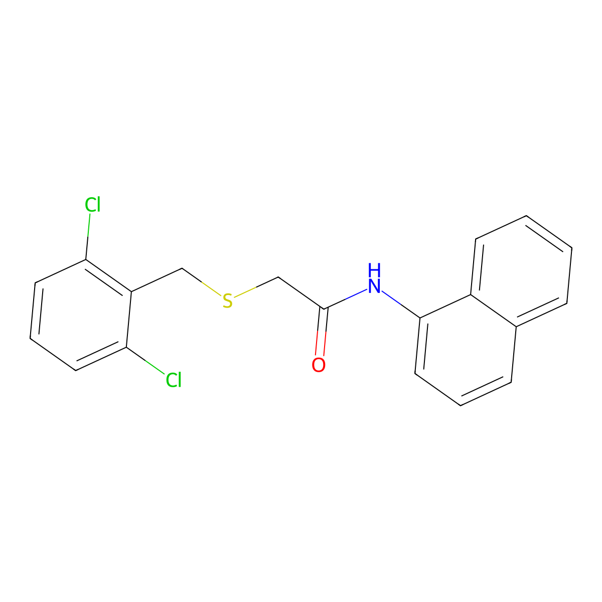 2-[(2,6-dichlorobenzyl)sulfanyl]-N-(naphthalen-1-yl)acetamide molecular structure, CAS 693798-14-0
