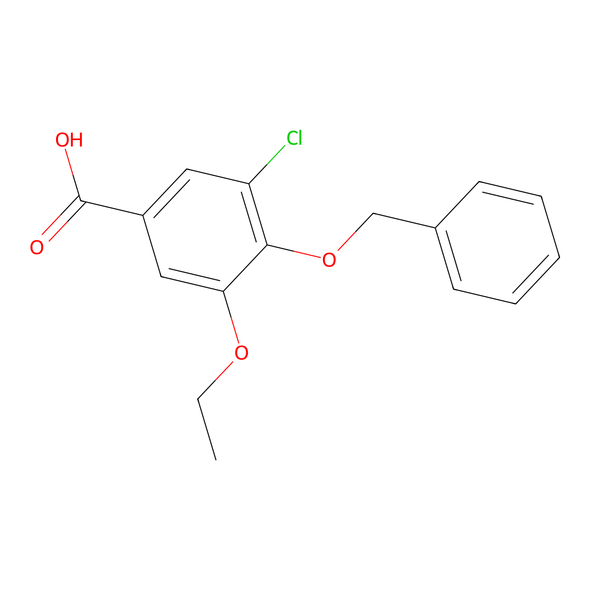 4-(Benzyloxy)-3-chloro-5-ethoxybenzoic acid molecular structure, CAS 693798-28-6