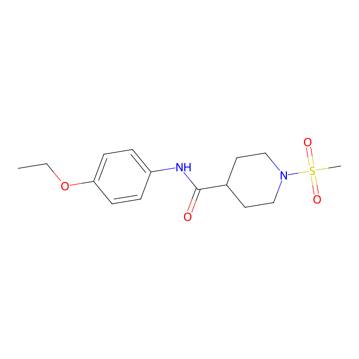 N-(4-ethoxyphenyl)-1-(methylsulfonyl)piperidine-4-carboxamide molecular structure, CAS 693798-56-0