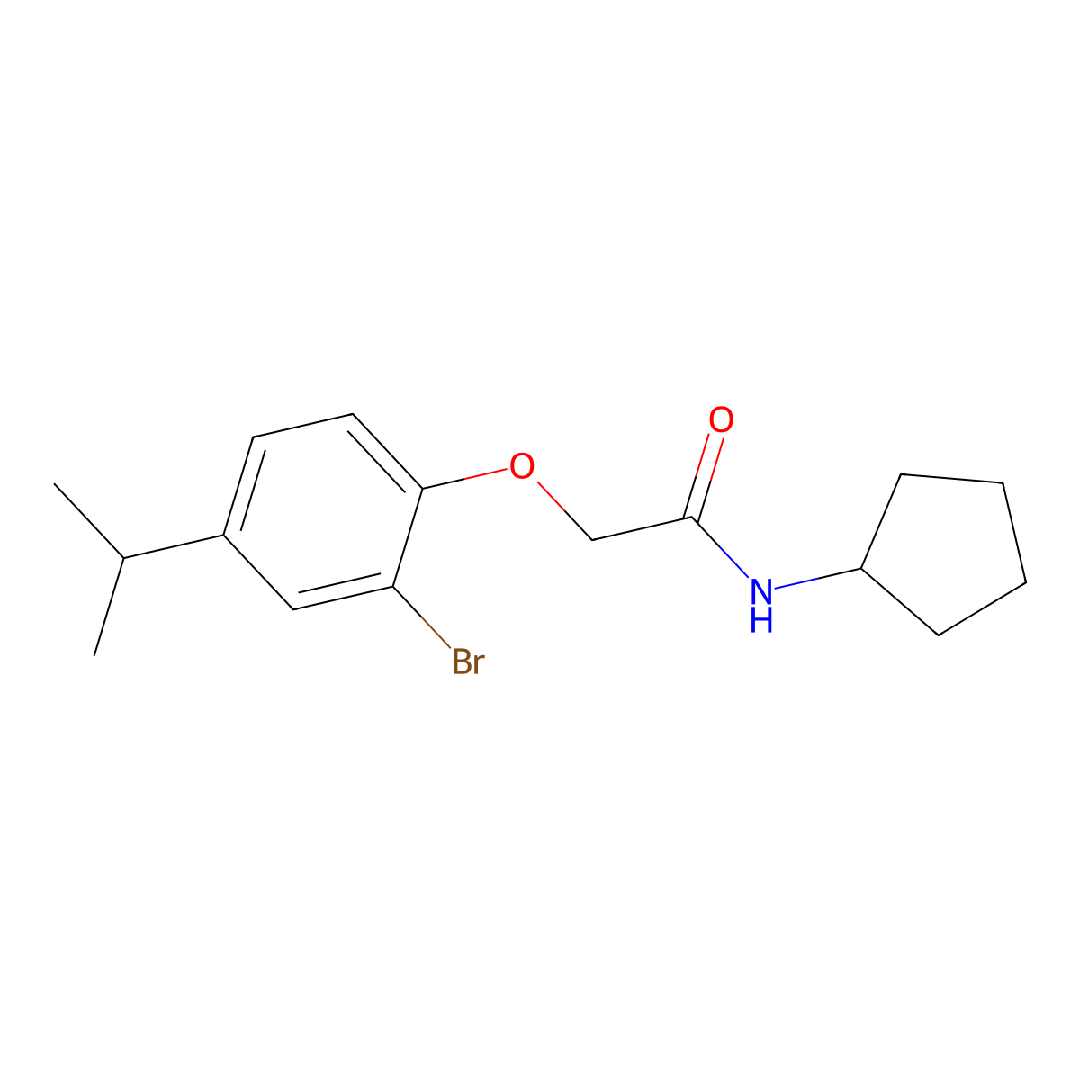 2-(2-bromo-4-propan-2-ylphenoxy)-N-cyclopentylacetamide molecular structure, CAS 693798-65-1