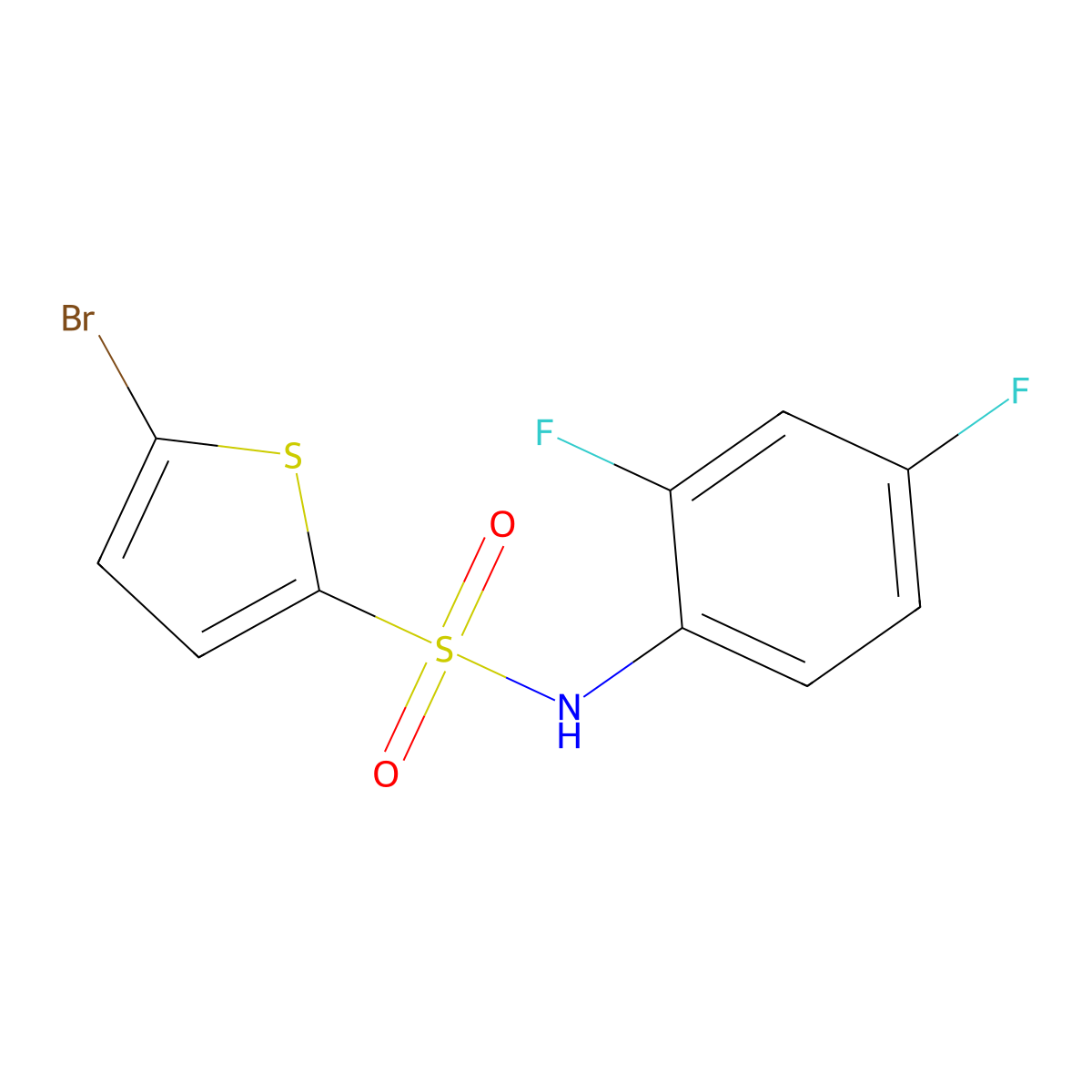 5-bromo-N-(2,4-difluorophenyl)thiophene-2-sulfonamide molecular structure, CAS 693798-78-6