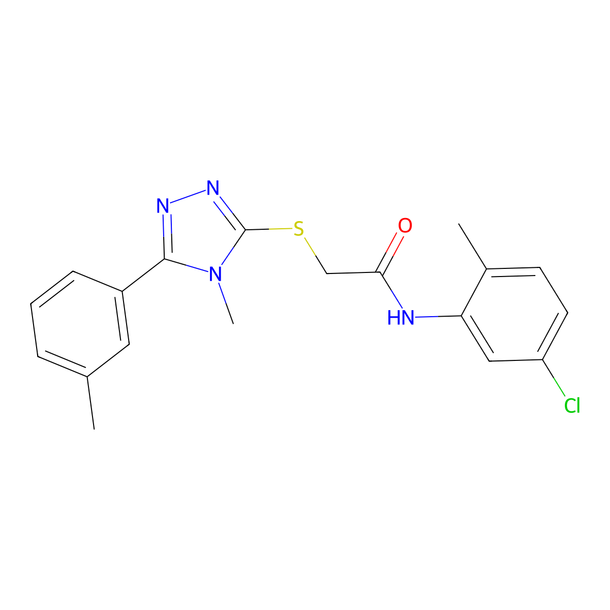 N-(5-chloro-2-methylphenyl)-2-{[4-methyl-5-(3-methylphenyl)-4H-1,2,4-triazol-3-yl]sulfanyl}acetamide molecular structure, CAS 693798-97-9