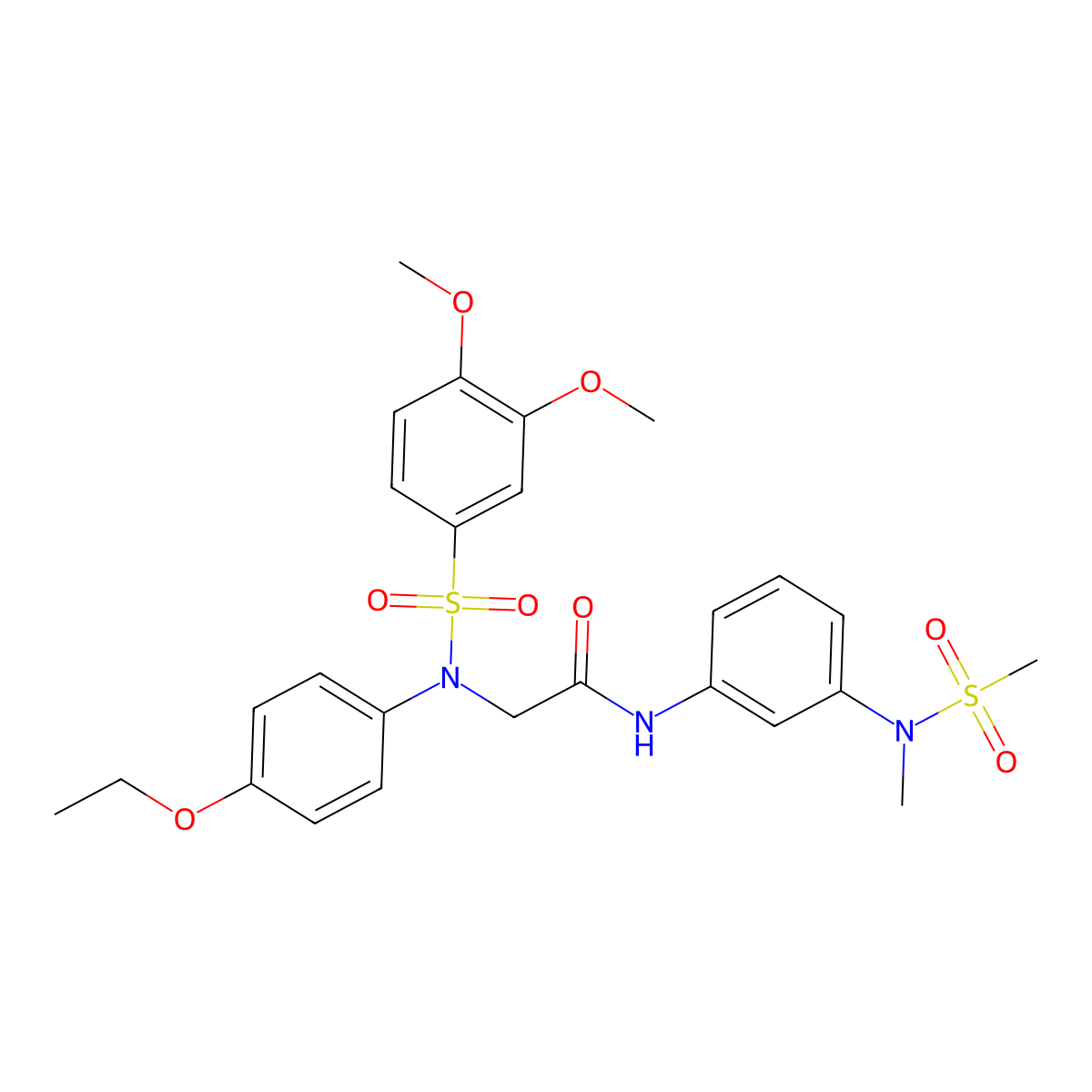 2-(N-(3,4-dimethoxyphenyl)sulfonyl-4-ethoxyanilino)-N-[3-[methyl(methylsulfonyl)amino]phenyl]acetamide molecular structure, CAS 693799-06-3