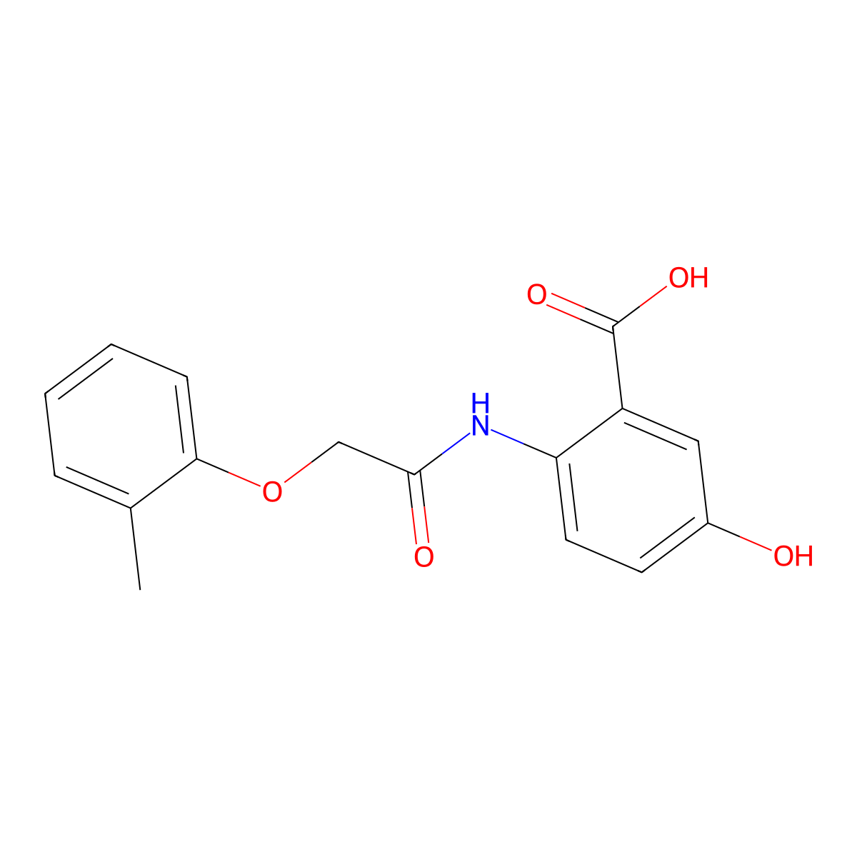 5-Hydroxy-2-{[(2-methylphenoxy)acetyl]amino}benzoic acid molecular structure, CAS 693799-59-6