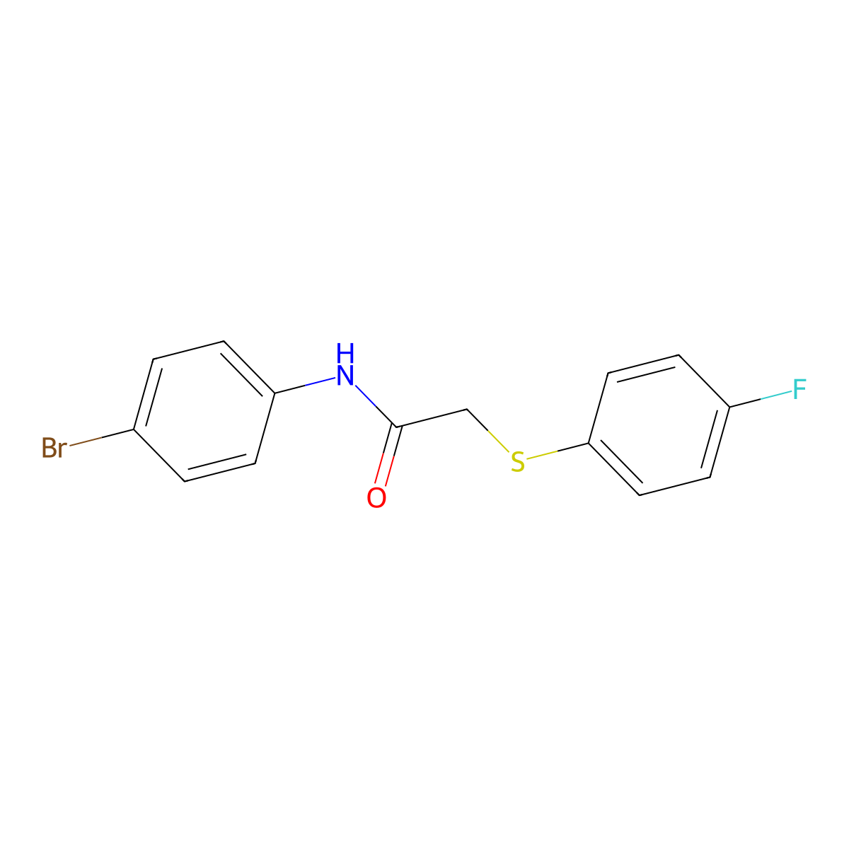 N-(4-bromophenyl)-2-((4-fluorophenyl)thio)acetamide molecular structure, CAS 693799-76-7
