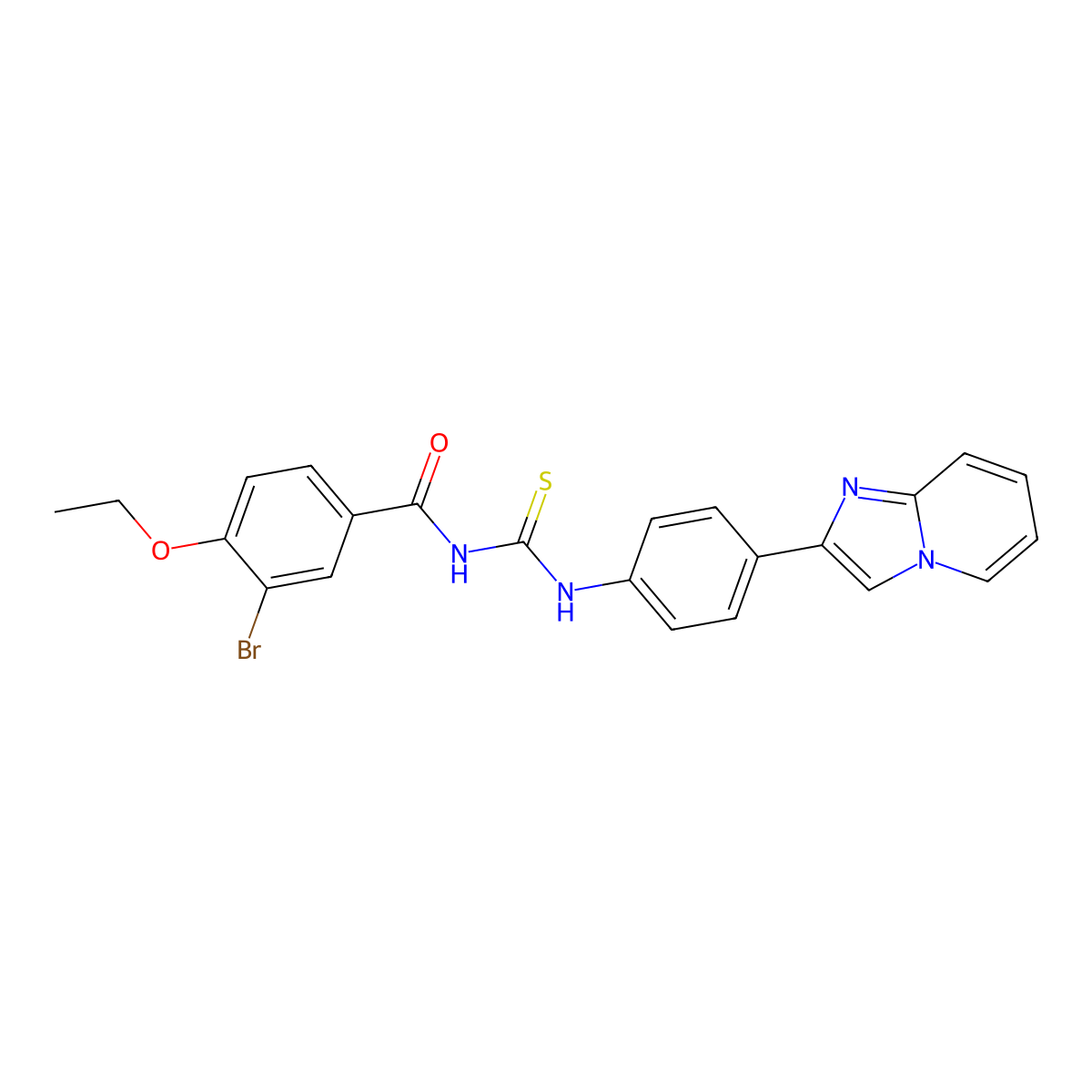 3-bromo-4-ethoxy-N-[(4-imidazo[1,2-a]pyridin-2-ylphenyl)carbamothioyl]benzamide molecular structure, CAS 693799-95-0