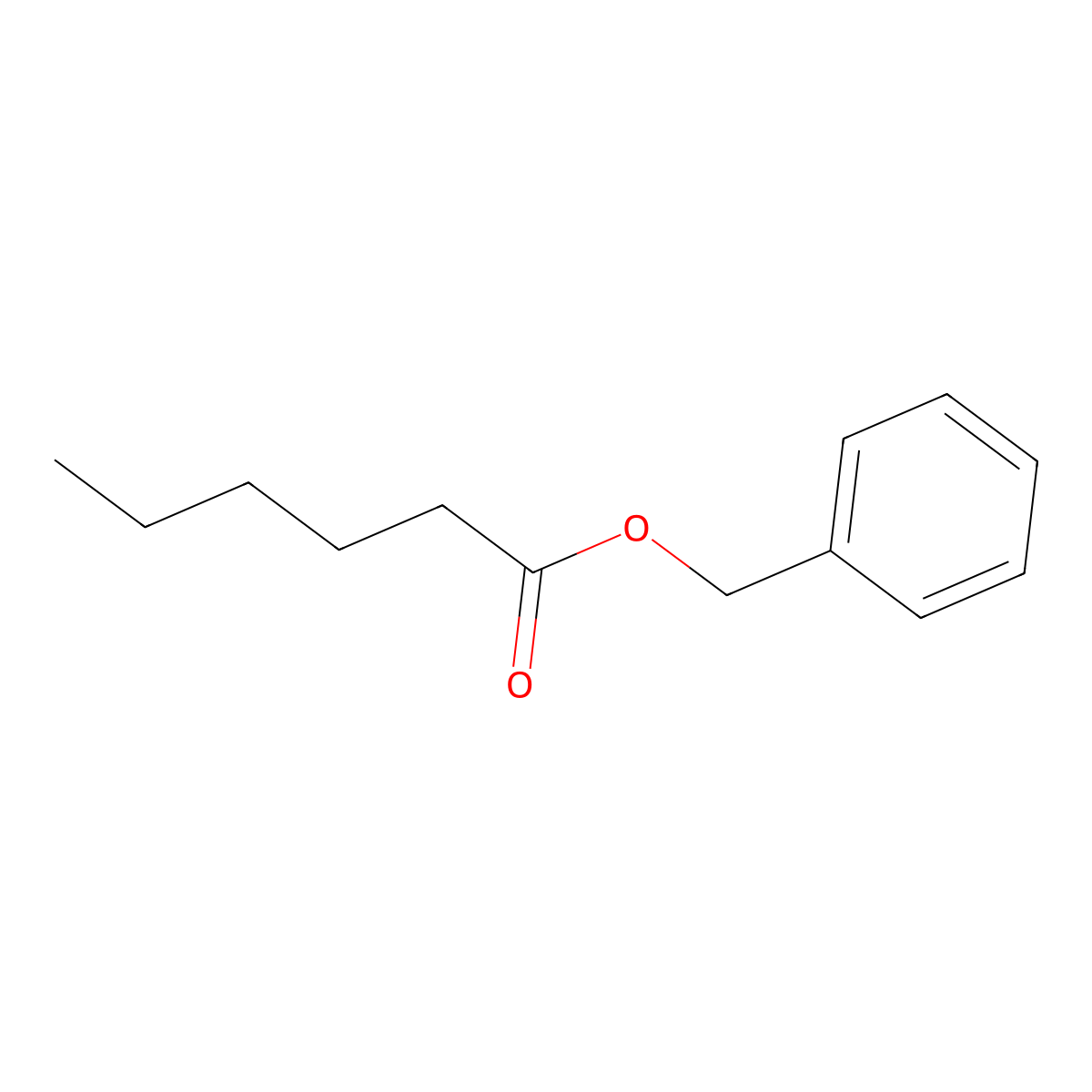 Benzyl hexanoate molecular structure, CAS 6938-45-0