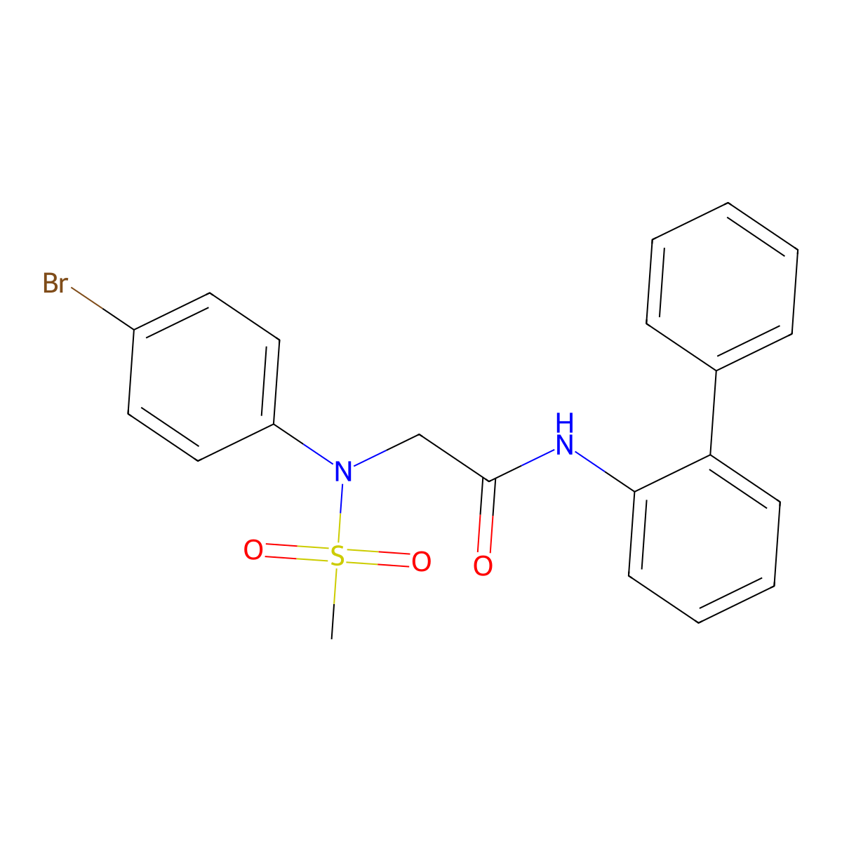 2-(4-bromo-N-methylsulfonylanilino)-N-(2-phenylphenyl)acetamide molecular structure, CAS 693800-17-8