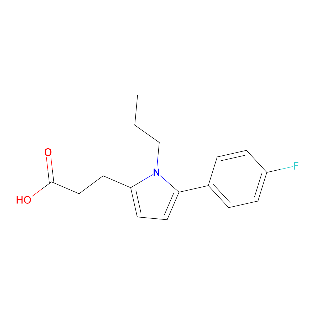 3-[5-(4-fluorophenyl)-1-propyl-1H-pyrrol-2-yl]propanoic acid molecular structure, CAS 693803-87-1