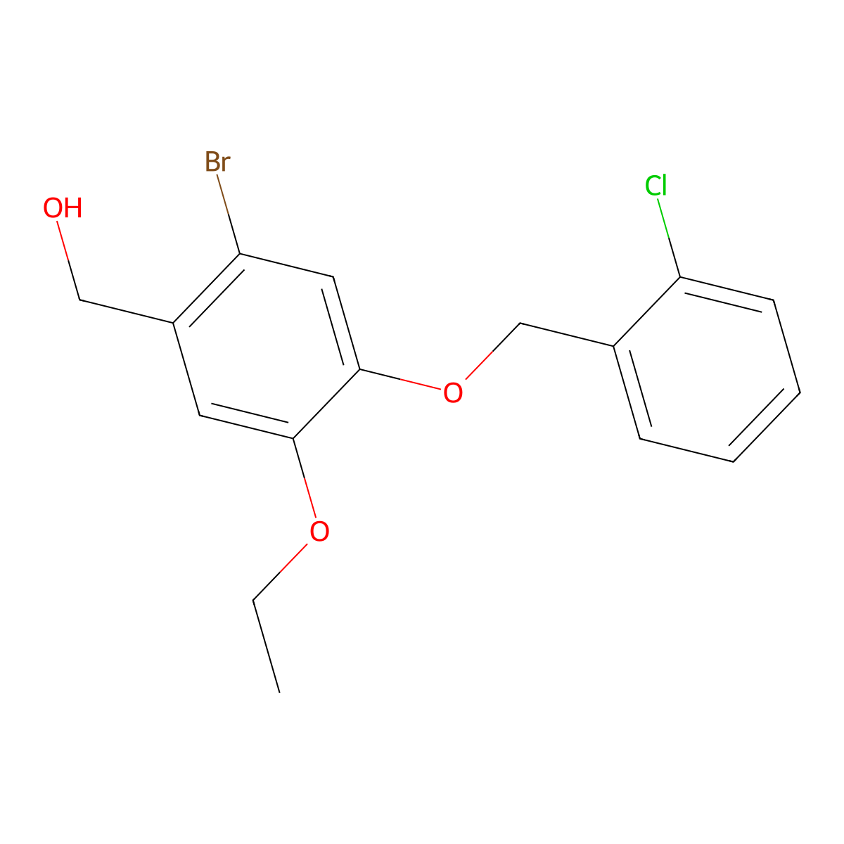 [2-Bromo-4-[(2-chlorophenyl)methoxy]-5-ethoxyphenyl]methanol molecular structure, CAS 693803-90-6