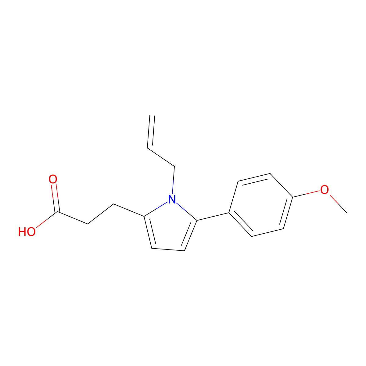 3-[5-(4-Methoxyphenyl)-1-prop-2-enyl-2-pyrrolyl]propanoic acid molecular structure, CAS 693804-02-3