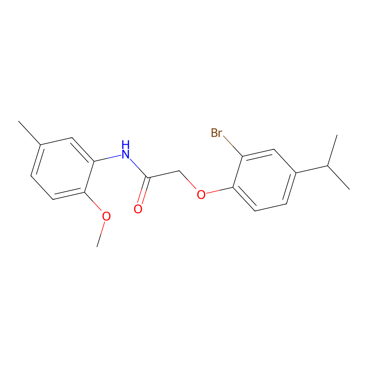 2-(2-bromo-4-propan-2-ylphenoxy)-N-(2-methoxy-5-methylphenyl)acetamide molecular structure, CAS 693804-03-4