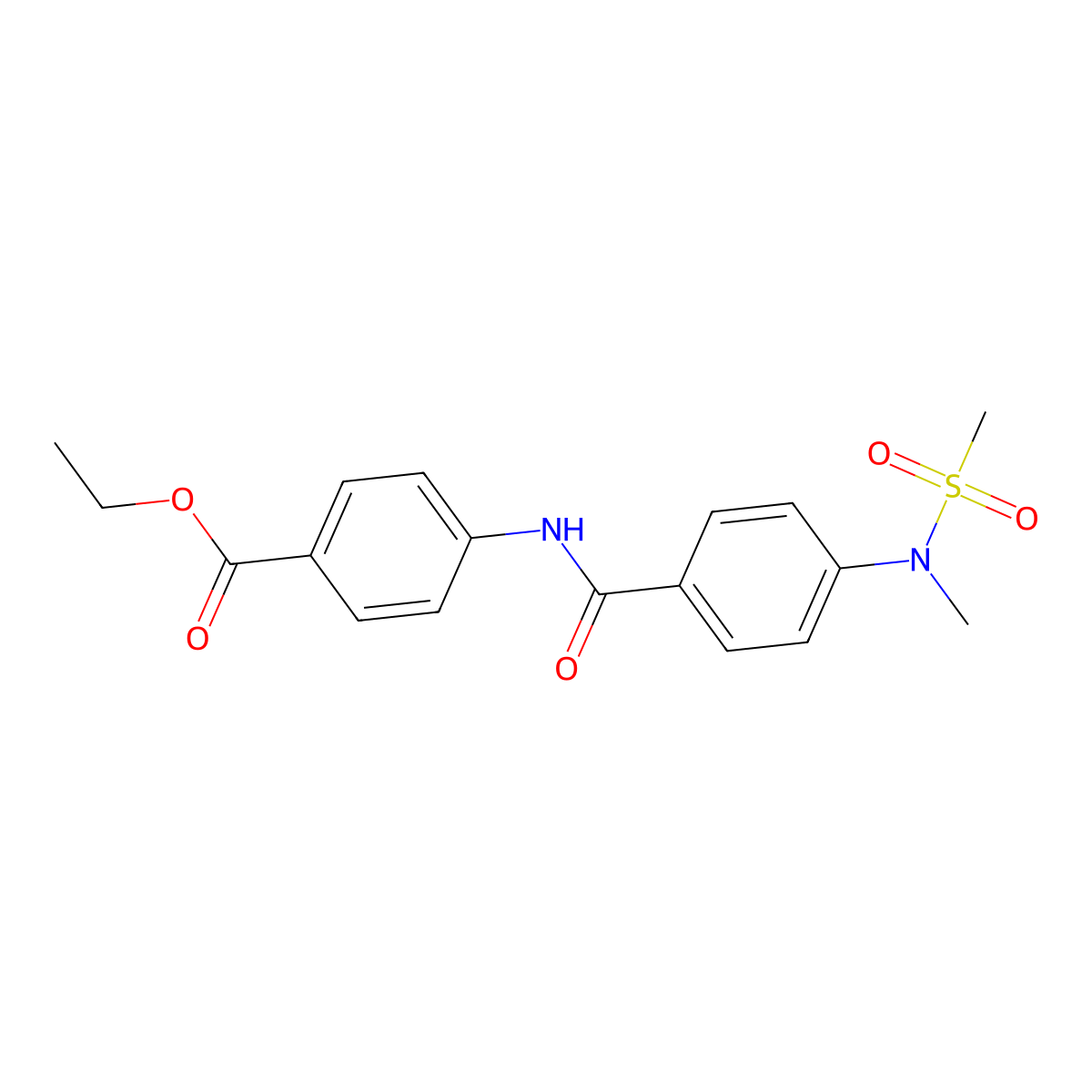 Ethyl 4-[({4-[methyl(methylsulfonyl)amino]phenyl}carbonyl)amino]benzoate molecular structure, CAS 693804-17-0
