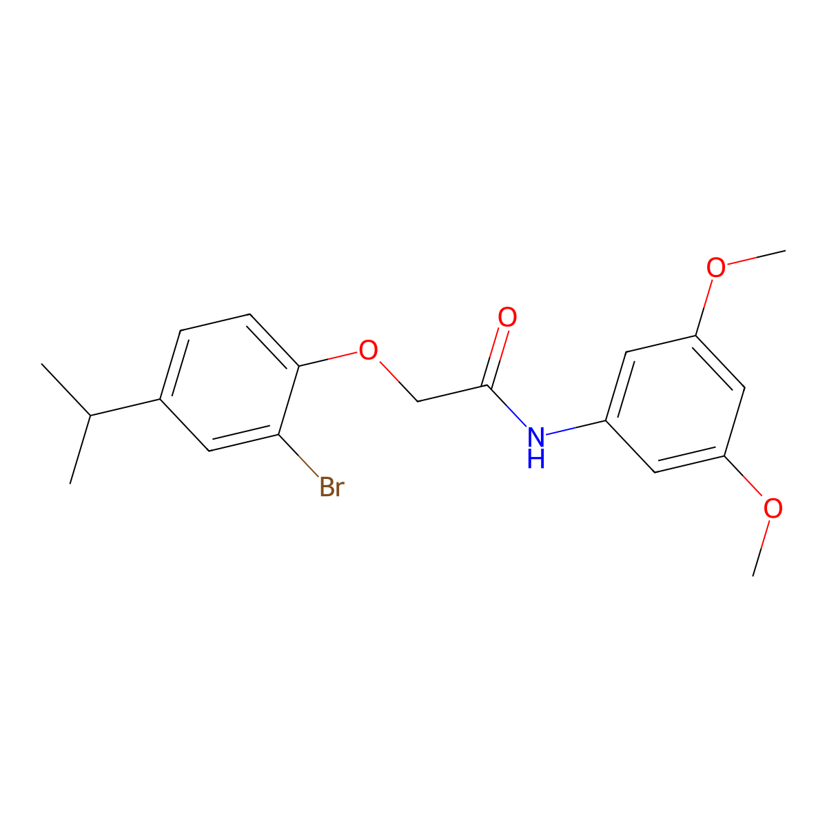 2-(2-bromo-4-propan-2-ylphenoxy)-N-(3,5-dimethoxyphenyl)acetamide molecular structure, CAS 693804-30-7