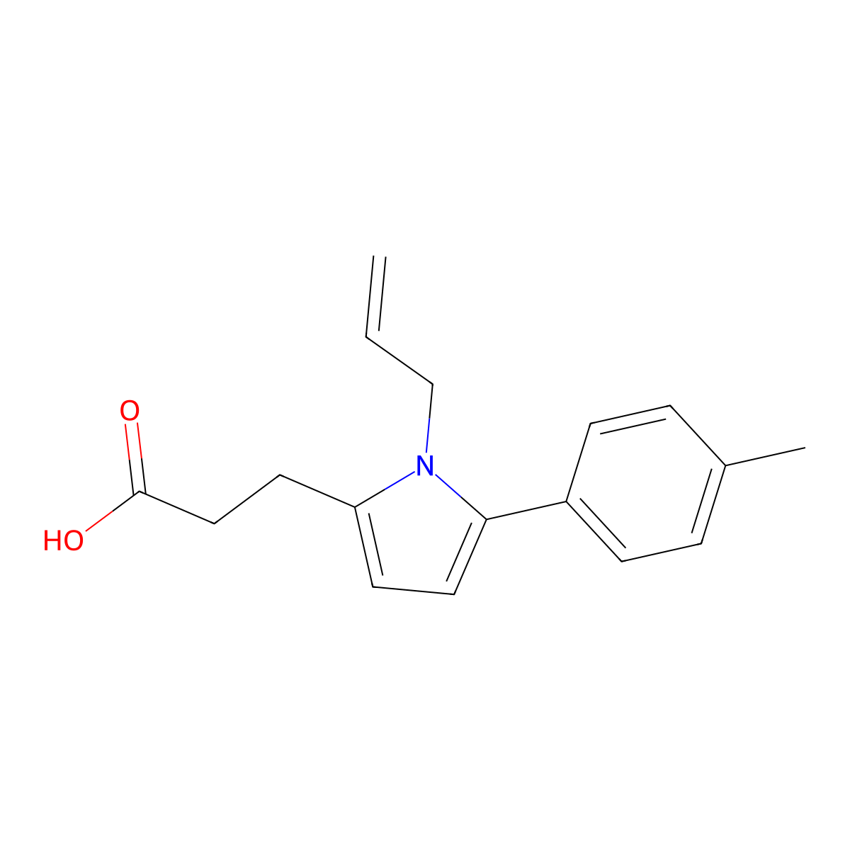 3-[5-(4-methylphenyl)-1-(prop-2-en-1-yl)-1H-pyrrol-2-yl]propanoic acid molecular structure, CAS 693804-43-2