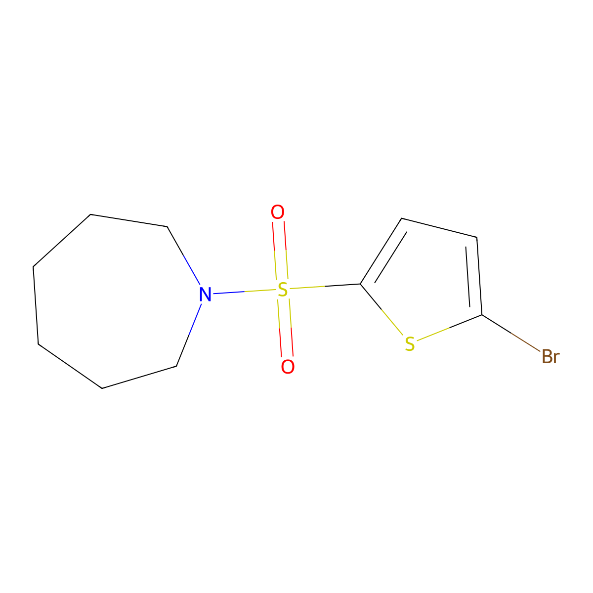 1-(5-Bromothiophen-2-yl)sulfonylazepane molecular structure, CAS 693804-52-3