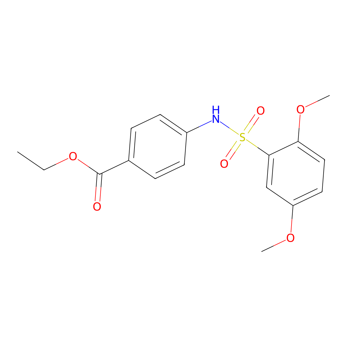 Ethyl 4-(2,5-dimethoxybenzenesulfonamido)benzoate molecular structure, CAS 693804-54-5