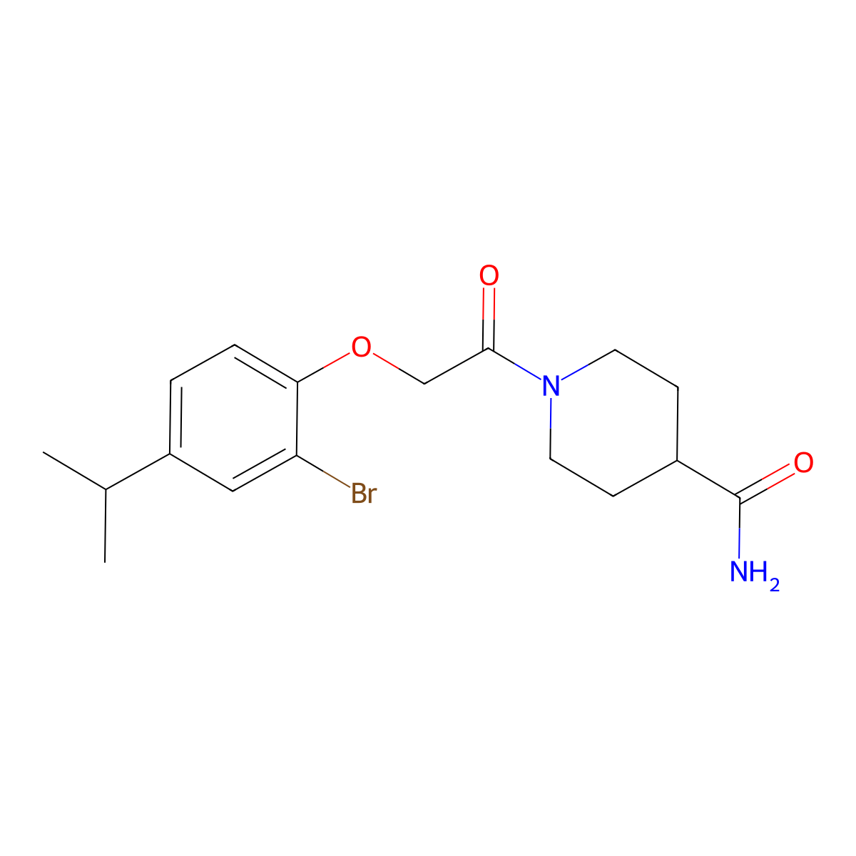 1-[2-(2-Bromo-4-propan-2-ylphenoxy)acetyl]piperidine-4-carboxamide molecular structure, CAS 693804-55-6