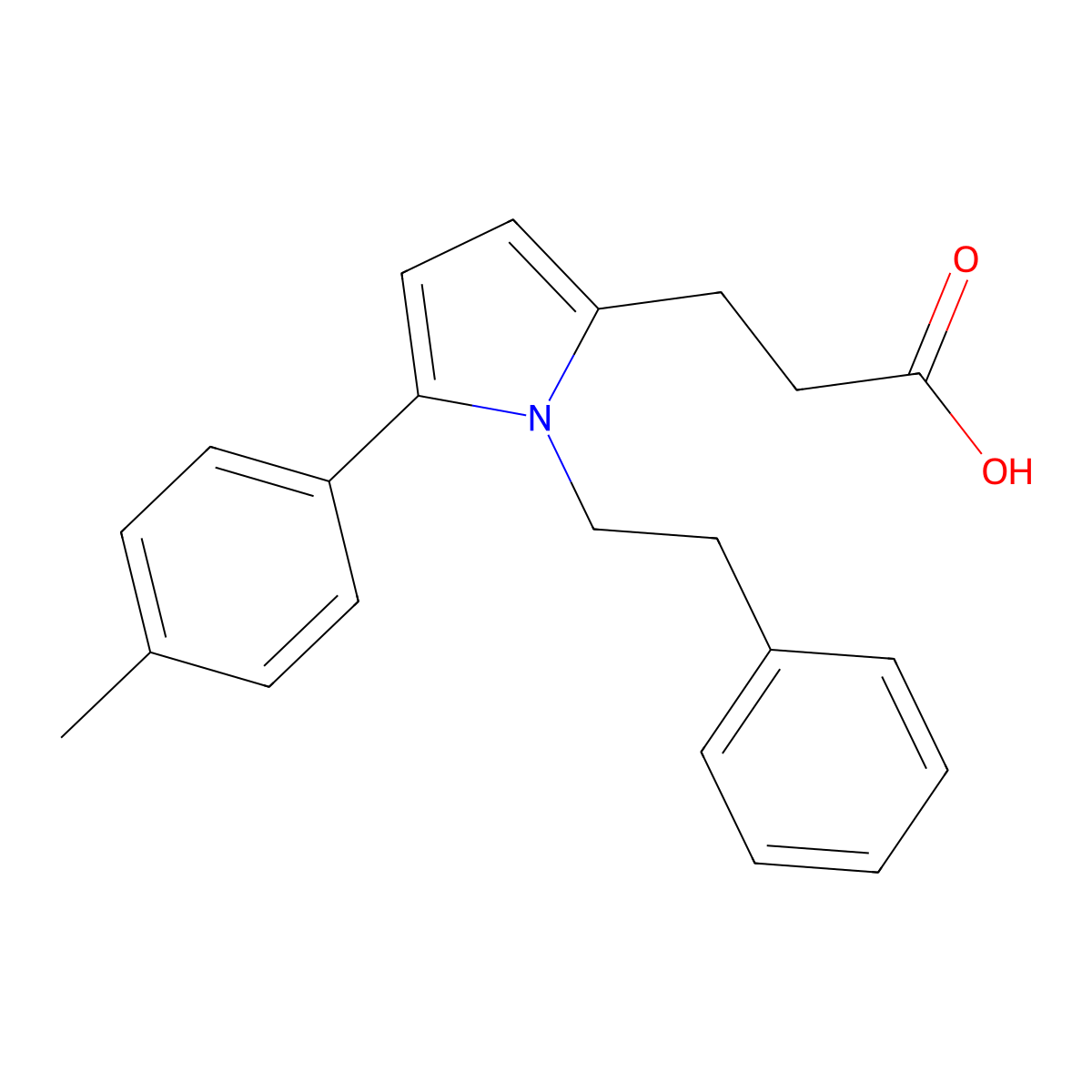 3-[5-(4-methylphenyl)-1-(2-phenylethyl)-1H-pyrrol-2-yl]propanoic acid molecular structure, CAS 693804-59-0