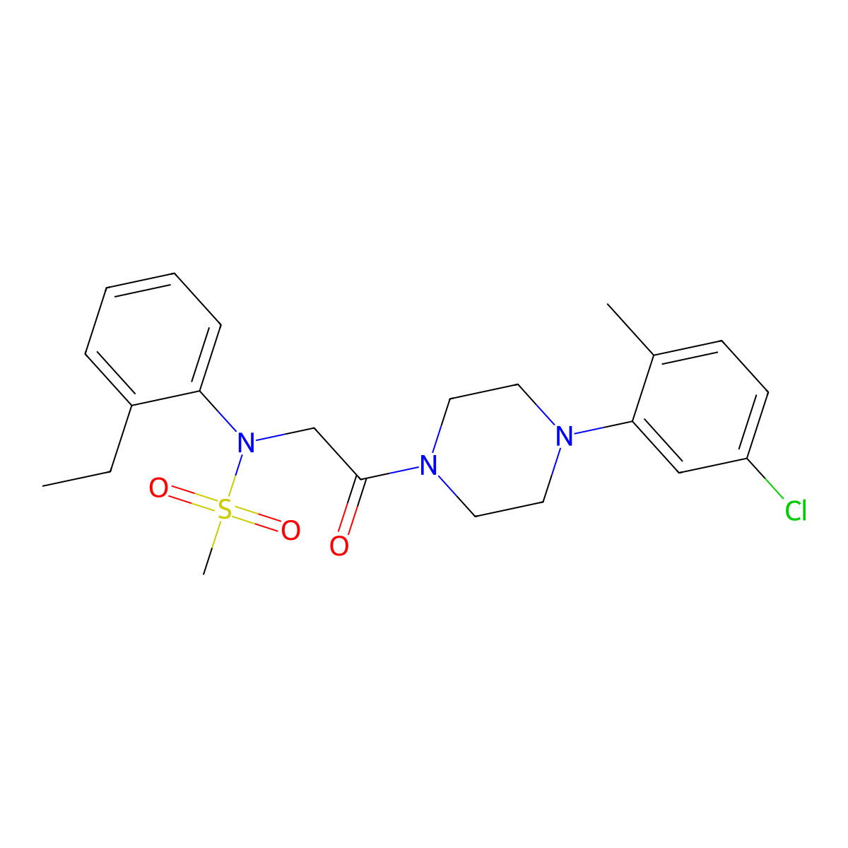 N-[2-[4-(5-chloro-2-methylphenyl)piperazin-1-yl]-2-oxoethyl]-N-(2-ethylphenyl)methanesulfonamide molecular structure, CAS 693804-65-8