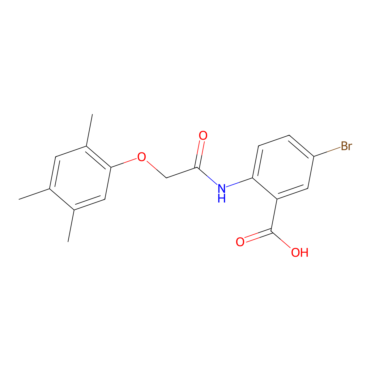 5-Bromo-2-{[(2,4,5-trimethylphenoxy)acetyl]amino}benzoic acid molecular structure, CAS 693804-70-5