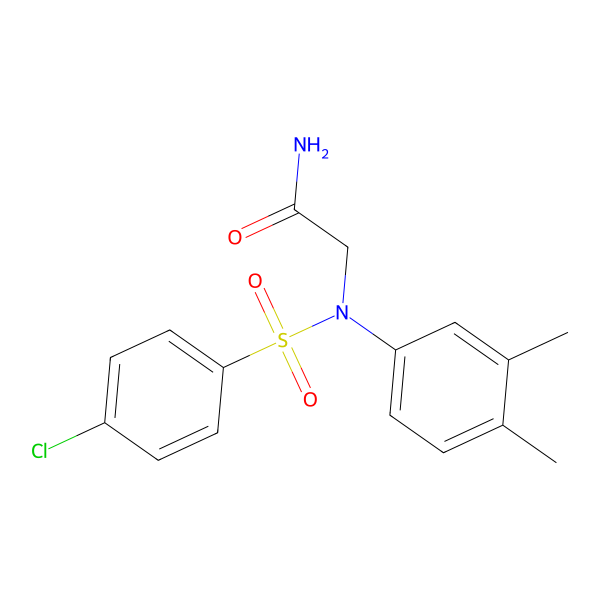 2-(N-(4-chlorophenyl)sulfonyl-3,4-dimethylanilino)acetamide molecular structure, CAS 693804-88-5