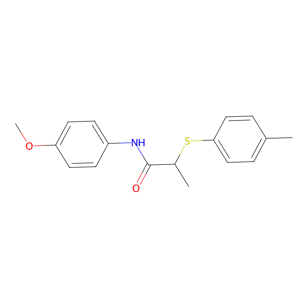 N-(4-methoxyphenyl)-2-[(4-methylphenyl)sulfanyl]propanamide molecular structure, CAS 693804-95-4