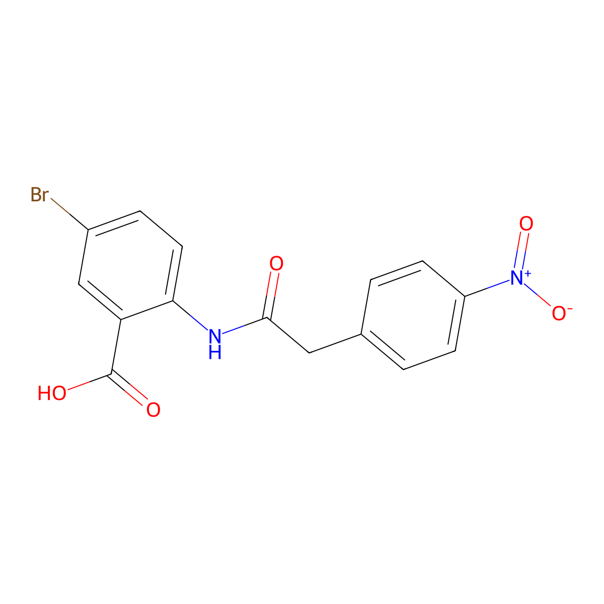 5-Bromo-2-{[(4-nitrophenyl)acetyl]amino}benzoic acid molecular structure, CAS 693804-98-7