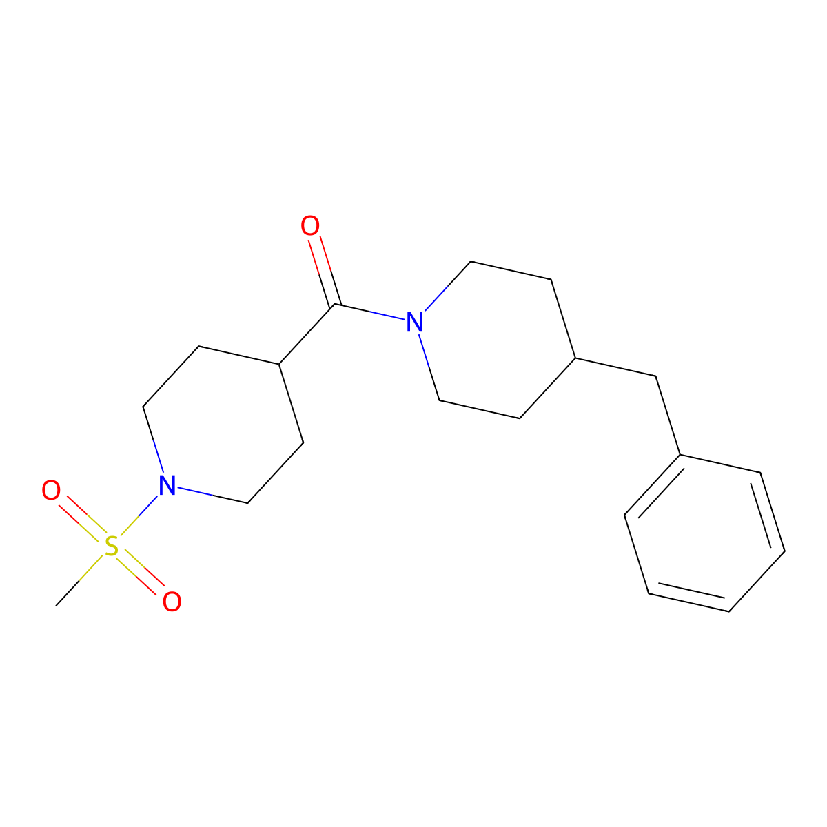 (4-Benzylpiperidin-1-yl)-(1-methylsulfonylpiperidin-4-yl)methanone molecular structure, CAS 693804-99-8